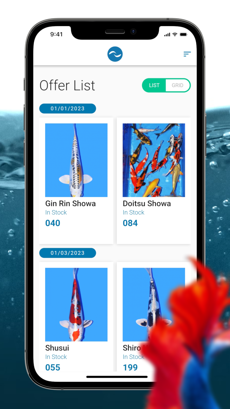 Aplikacja dla klientów oraz aplikacja dla manager'a, ułatwiająca proces obsługi zamówień rybek Koi.
