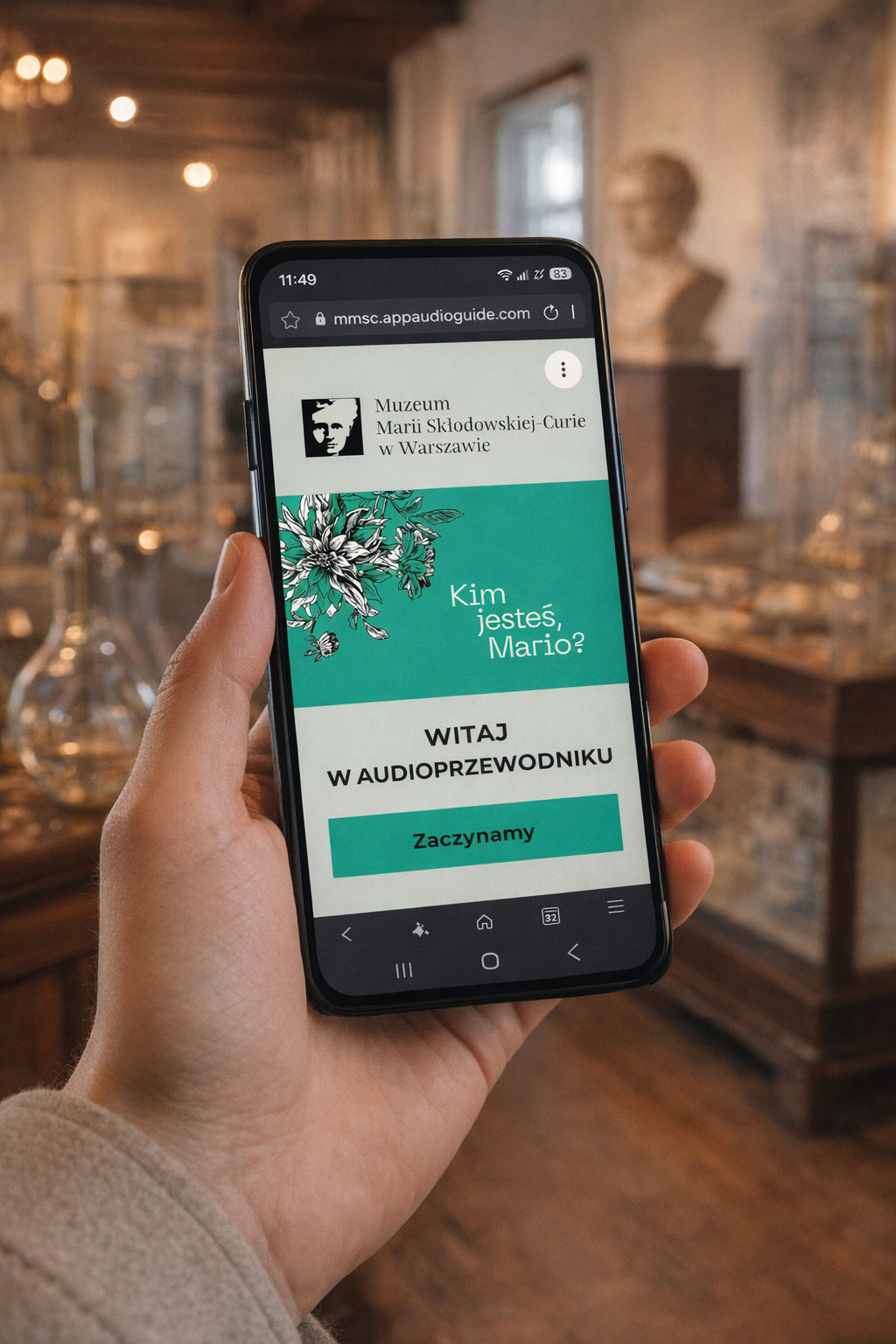 Audioprzewodnik w formie aplikacji PWA dla Muzeum Marii Skłodowskiej-Curie w Warszawie
